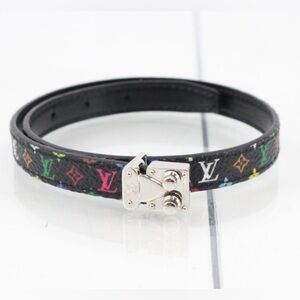 Louis Vuitton Black Multicolor Monogram Belt